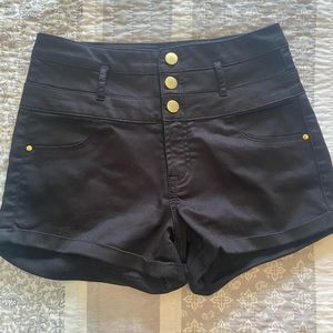 High waisted black shorts